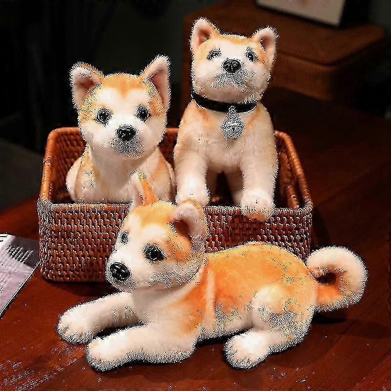 25/30cm Reallife Akita σκύλος βελούδινο παιχνίδι γεμιστό ζωντανό Shiba Inu σκύλος κουτάβι D
