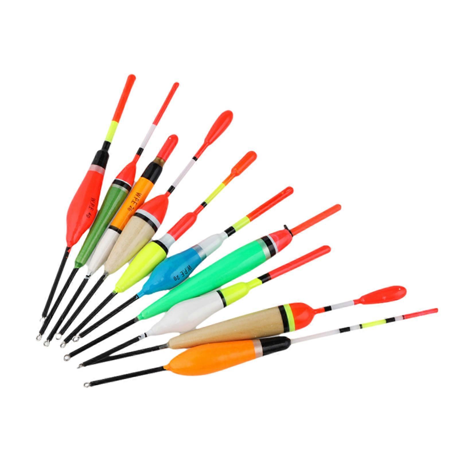 10Pcs/set Ψάρεμα Bobbers Πλωτήρες Ξύλο Floats Βάρος Bobbers Πώμα σημαντήρα για Crappie πέστροφα Fishing Rigs Making