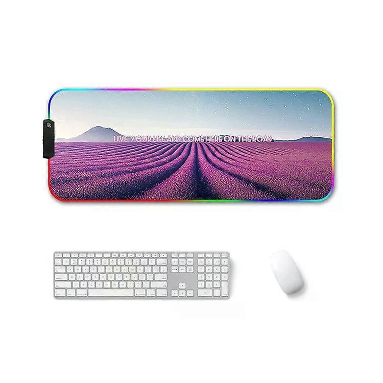 RGB Luminous Non-Slip Mouse Pad-350x900x4mm Lavender,Lavender