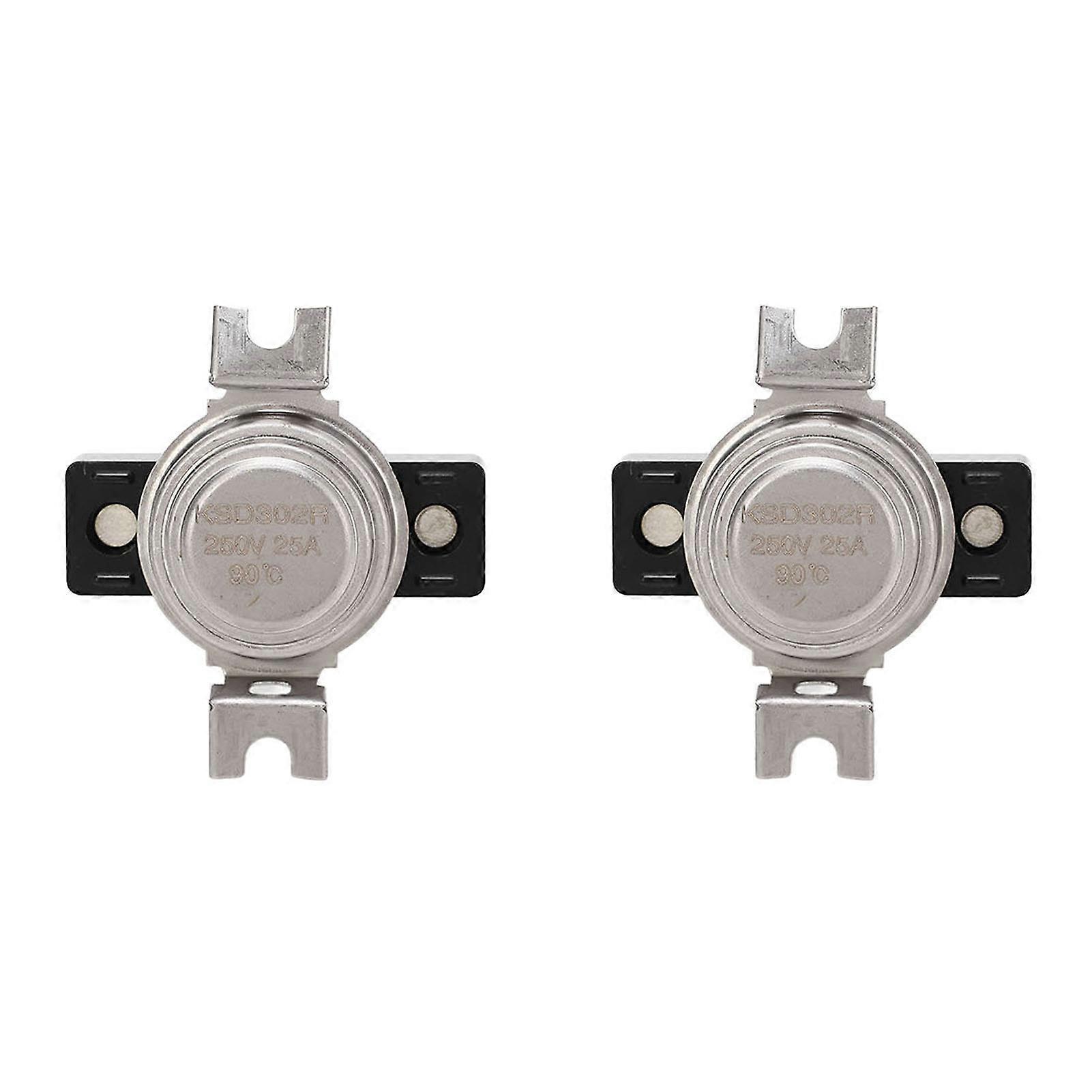 2Pcs Manual Thermal Control Switch 25A 250V U-Shaped Cover