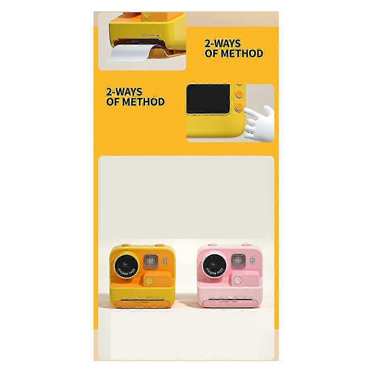 Instant Print Camera for Kids, 2.4 Inch Screen Camera with 3 Print Paper,1080P Instant Camera Birth