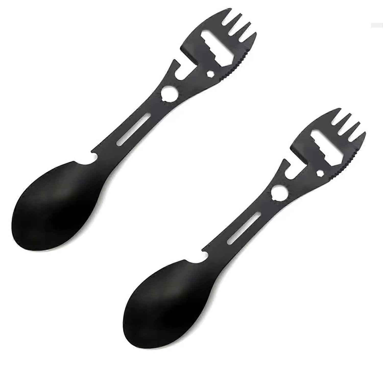 Multi -function Outdoor fork spoon removable tableware, 10 of which will open tactical sport