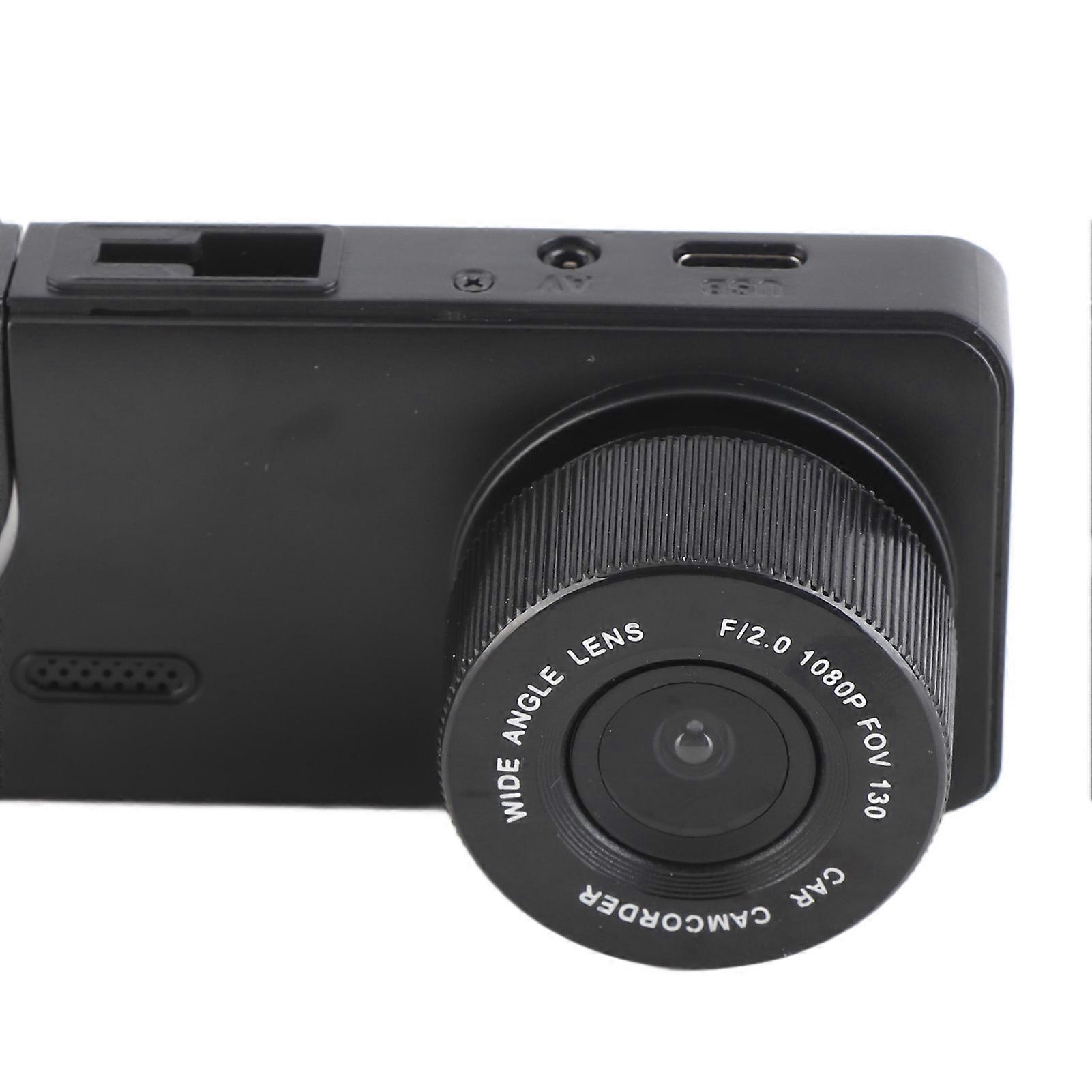 inch 1080p HD 170° Wide Angle Three Channel Wireless Front and Rear Dash Cam with Night Vision