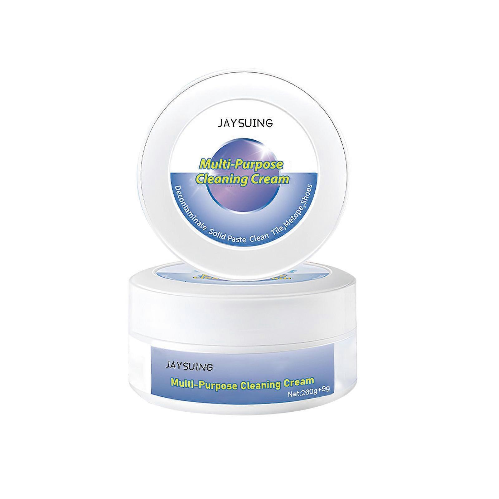 Multifunksjonell rengjørings- og flekkfjerningskrem, hvit skorengjøringskrem med svamp, sko dekontaminerer fast pasta (1 stk med svamp) naturlig