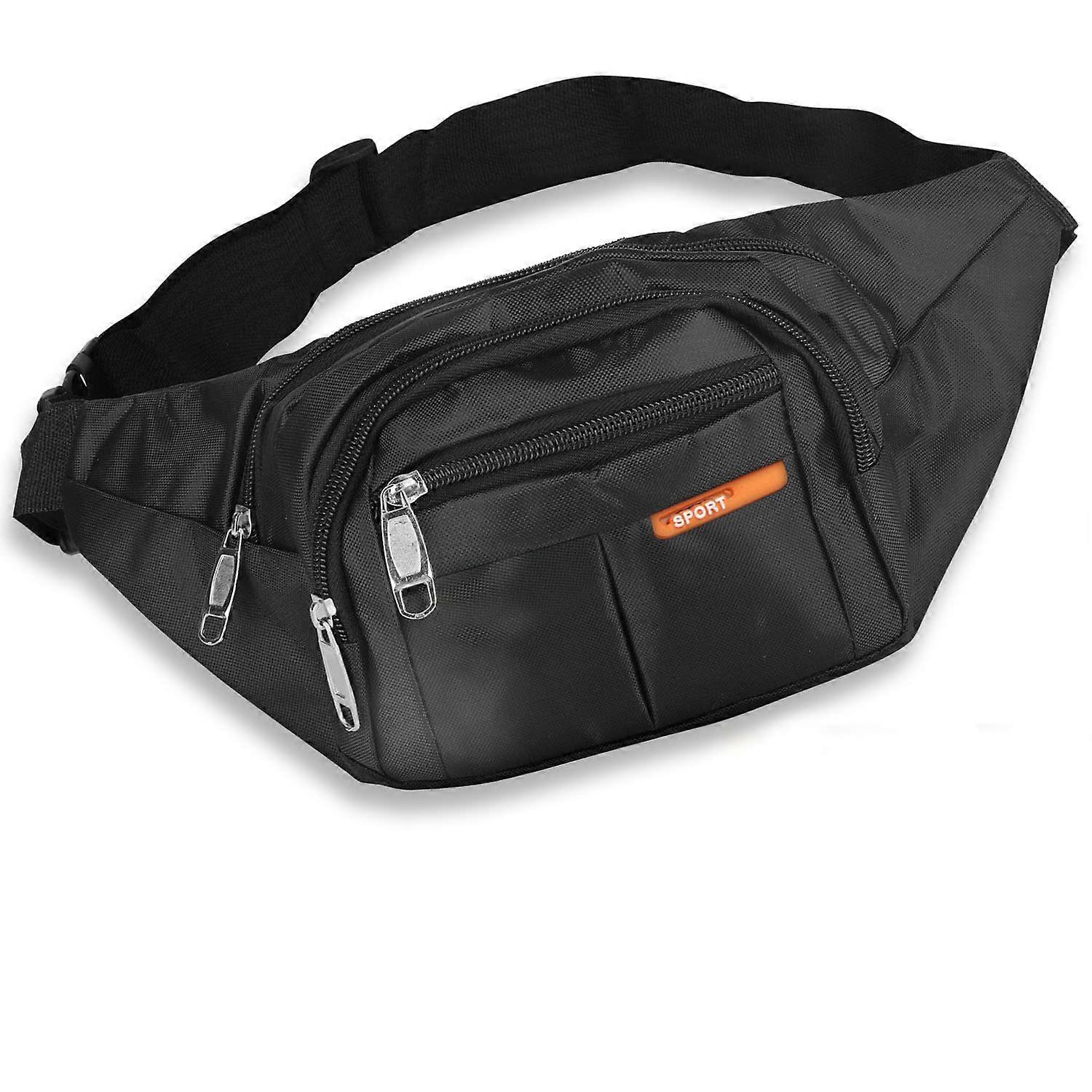 Waist Bag Fanny Pack for Men and Women, Adjustable Crossbody Chest and Hip Bag for Outdoor Sports, Black Color