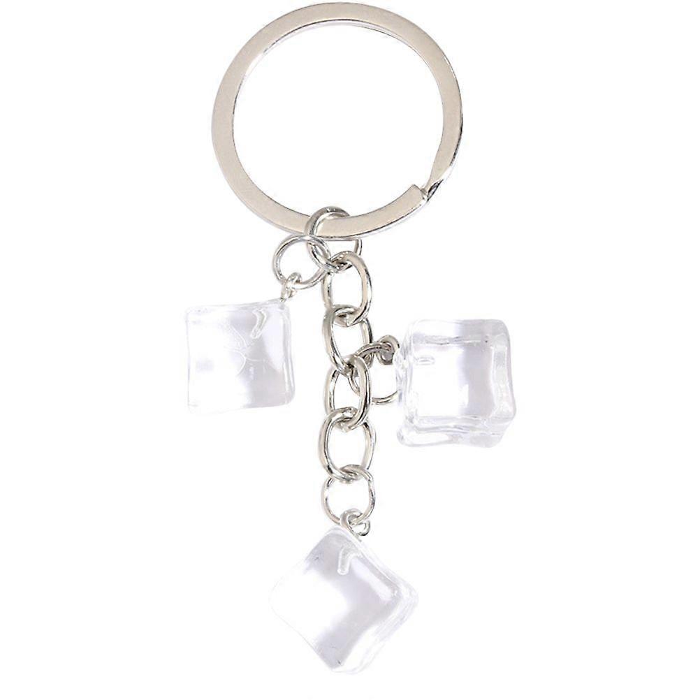Ice Cube Key Chain Resin Ice Keychain Key Ring Car Bag Keychain Accessories