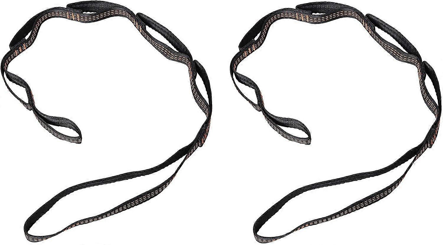 مجموعة من 2 حزام يوغا مرن قابل للتعديل قوي بوليستر حلقة تسلق كيت تخزين تعليق اليوغا الجوية تسلق الأرجوحة المشي لمسافات طويلة تسلق الجبال