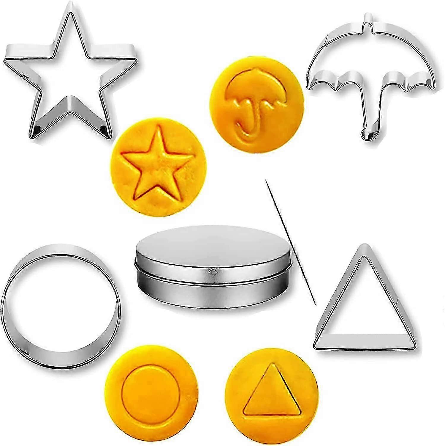 Katea 6pcs squid dalgona candy cookie kit, cookie cutter set candy mold biscuits sugar candy making