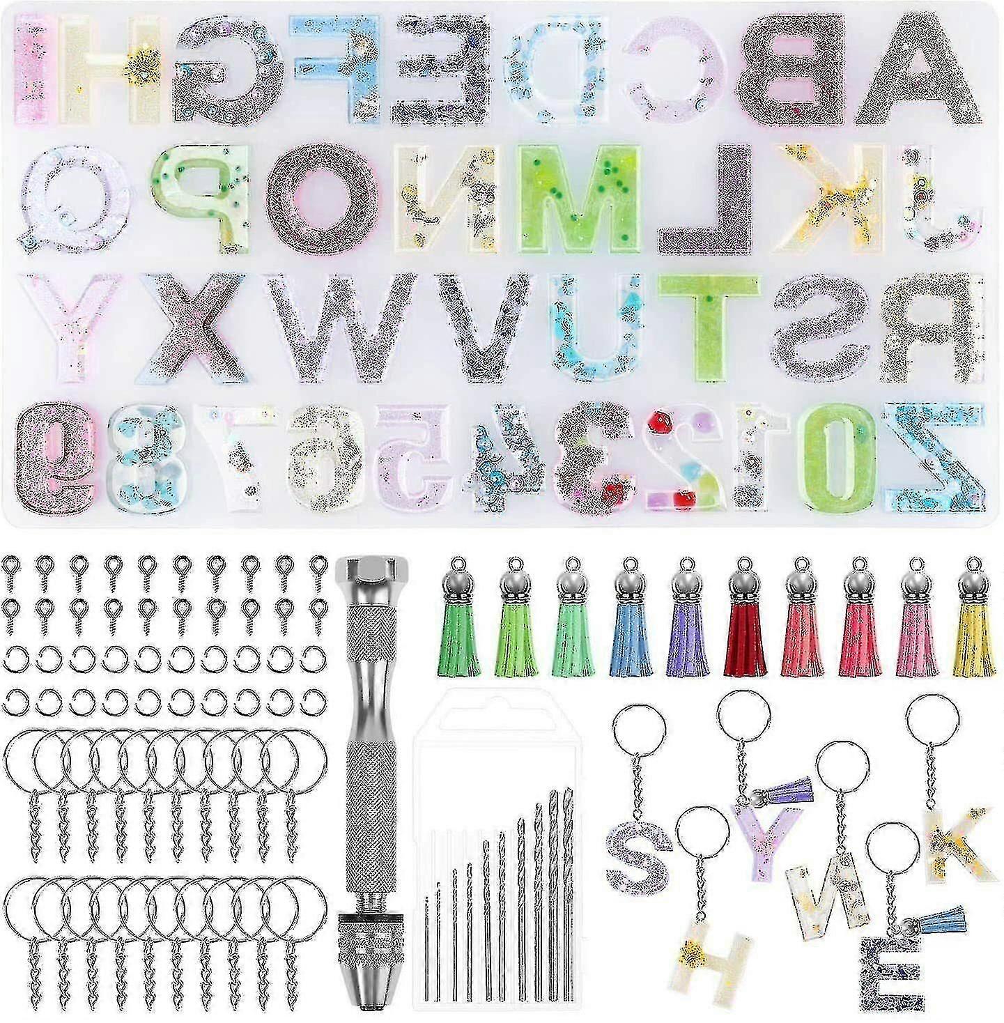 Alphabet Silicone Resin Keychain Molds