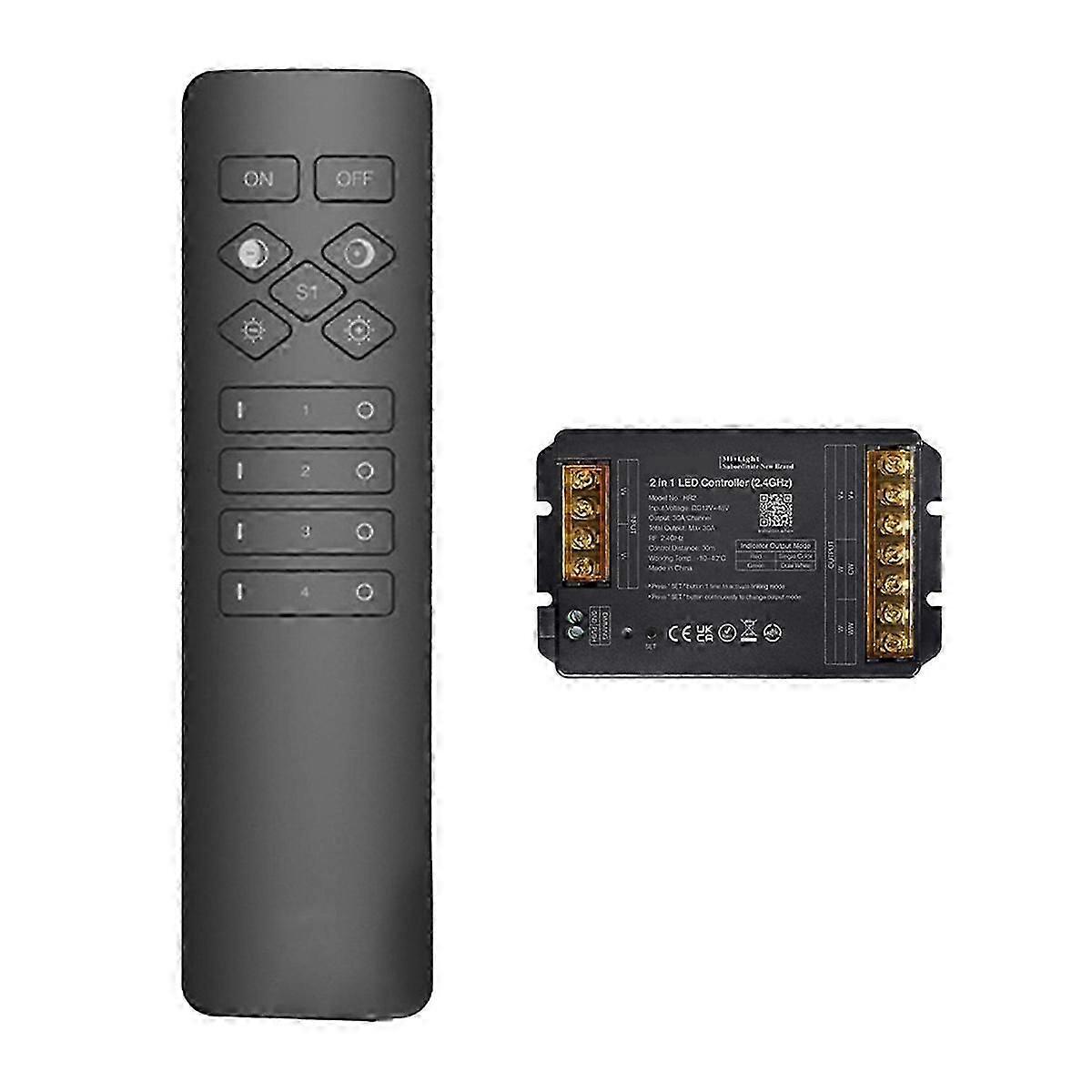 LED Controller 2IN1 2.4GWiFi+RF Controller Large Current Max 30A for Single Color/Dual White/RGB/RGB