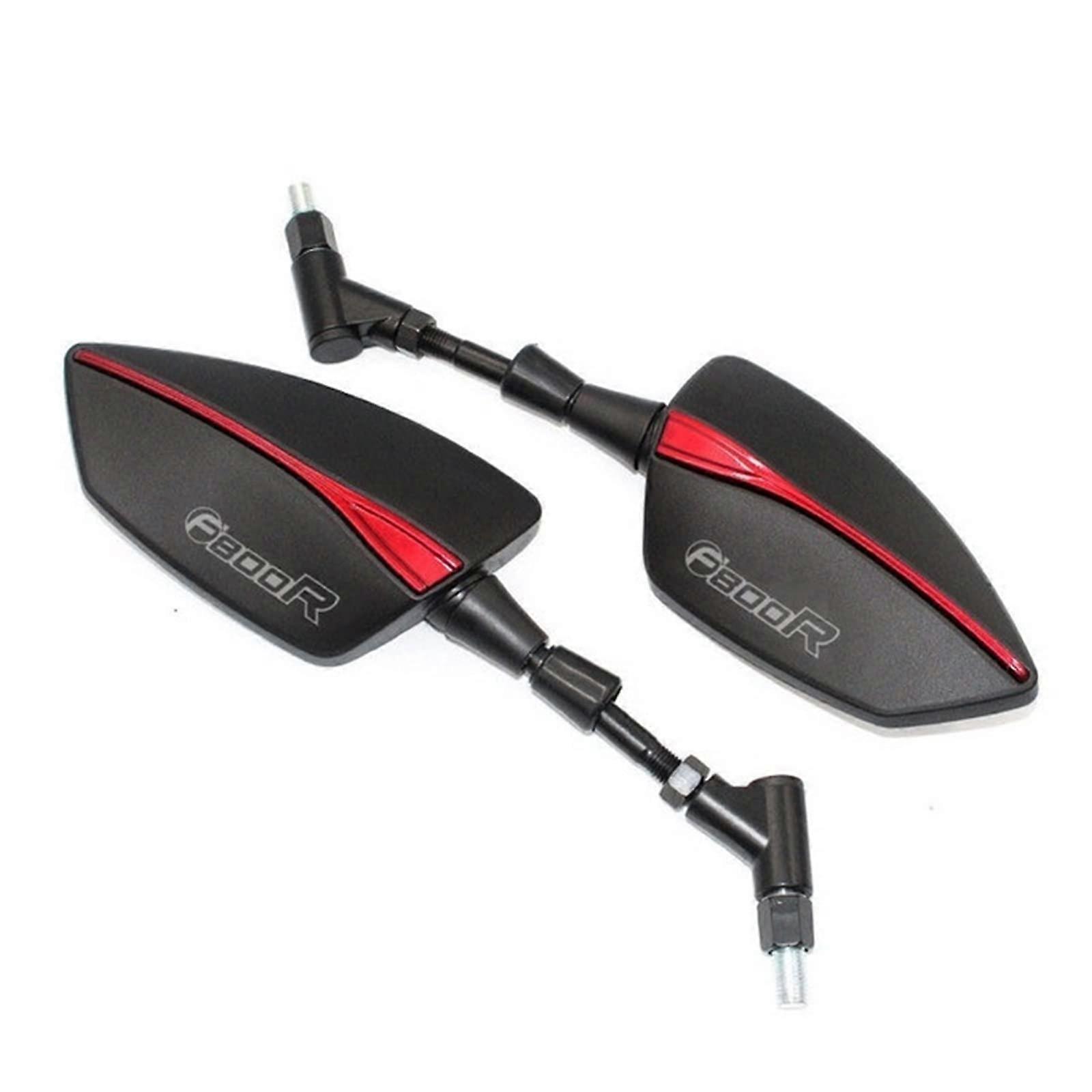 Motorcycle Adjustable Side Rearview Mirrors 8mm 10mm Compatible with BMW F800R F800 R - Red Color