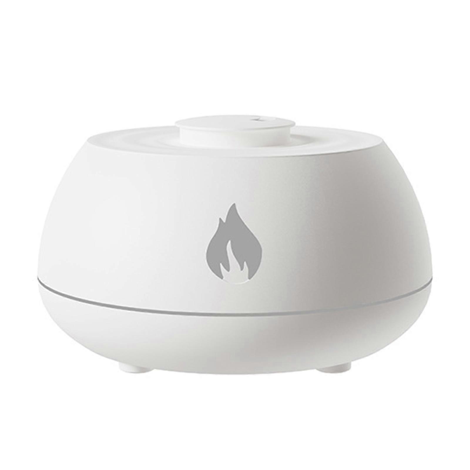Flame Essential Oil Diffuser 7 Colour Lights Aromatherapy Diffuser Super Quiet Air Humidifier Electric Aroma-Diffuser White