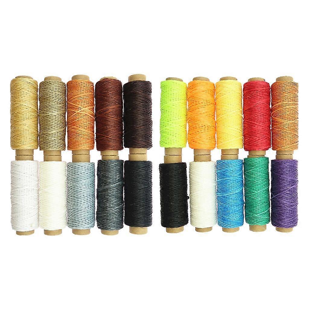 20 Pieces 50D Waxed Threads Hand Sewing DIY Leather