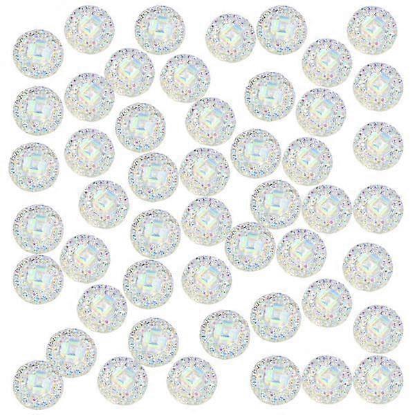 5x 50 Round Flower Flatback Scrapbook Buttons for Wedding Crafts Shiny