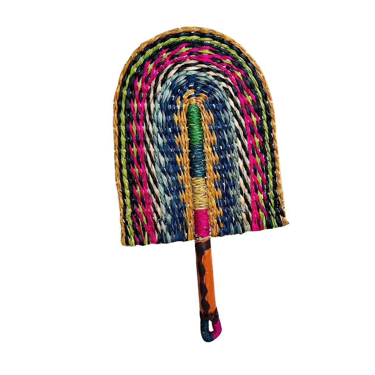 Manual Hand Fan Straw Decorative Rave Hand Fan Handheld Fan Straw Bulk Woven Hand Fan Wall Hanging Fan Ornament Ref: 1086