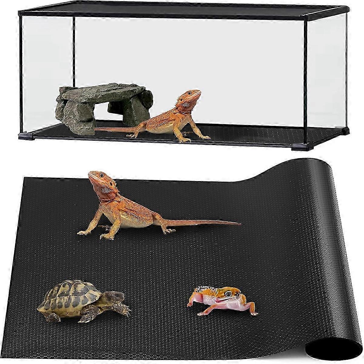 Reptilmatta för leopardgecko 18x72 tum svart