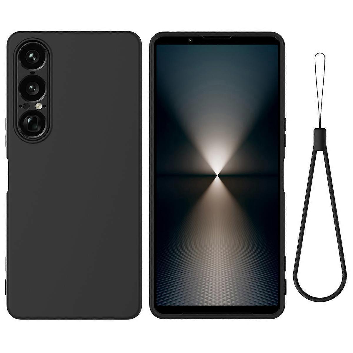 Compatible For Sony Xperia 1 VII Liquid Silicone Case Phone Back Cover with Hand Strap