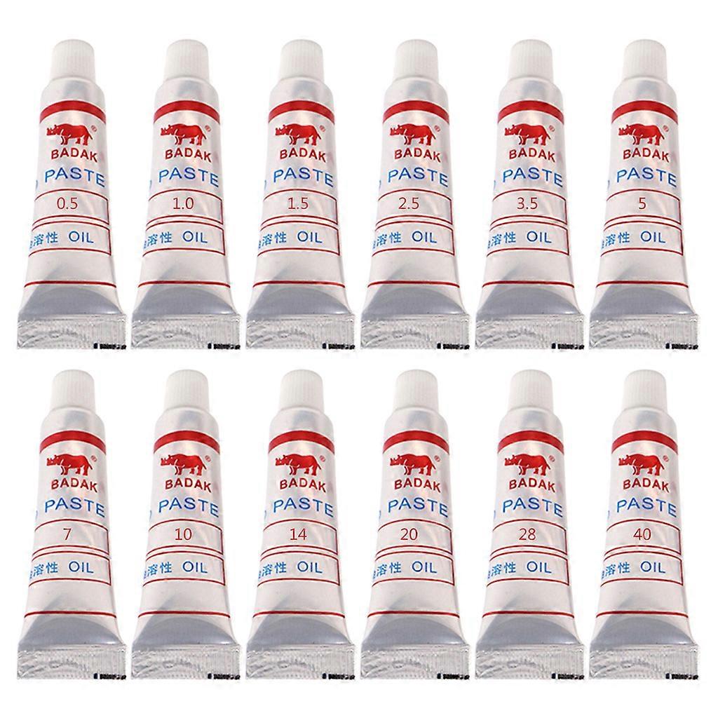 12 Pcs 5 Gram Diamond Lapping Paste Polishing Compound for Fine to Final Polishing 320-10000 Grit W40-W0.5