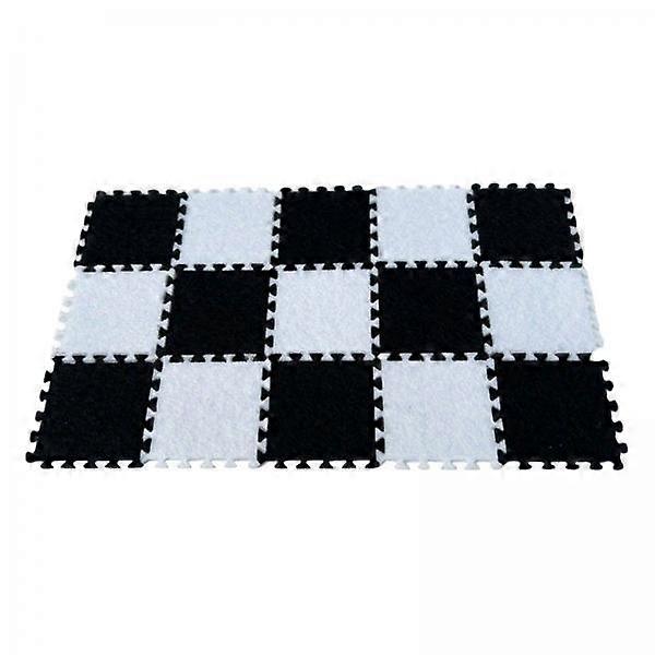 4x15ピース1:12ドールハウススプライシングマットソフトモデルカーペットバルコニーベッドルームブラックホワイト