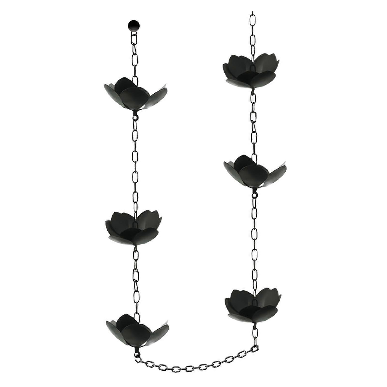 Regenkette - Lotus Rain Diverter, Hanging Gutter Chain Downspout for Villa, Durable Metal Water Collector, Rustic Style