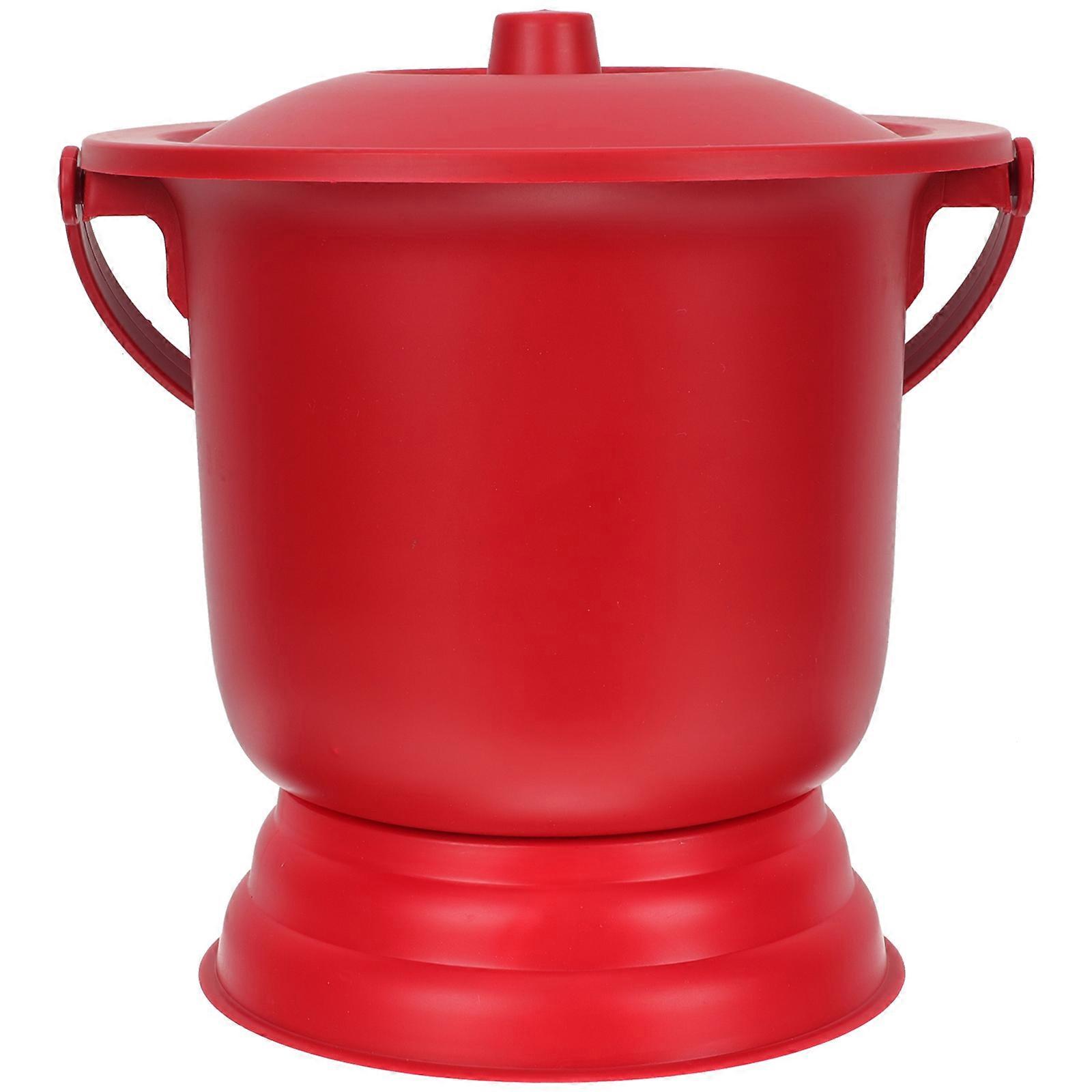 Portable Chamber Pot with Lid – Thickened, Non Slip, Easy Clean Urine Container for Adults, Home or Travel Use