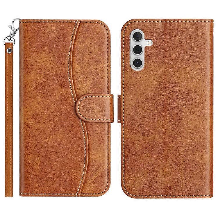 Compatible For Samsung Galaxy A54 5G Stand Case with Strap PU Leather Wallet Phone Cover S Shape Stitching Design
