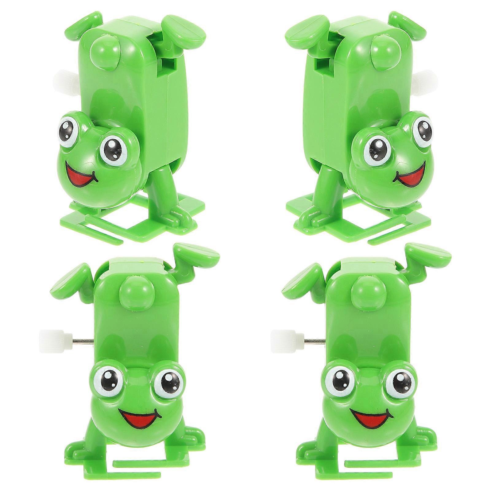 Wind Up Frog Clockwork Toys, 4 Pack – Creative Frog Shaped Playthings with Easy Grasp Design