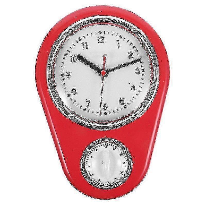 1pcモダンキッチンタイマー壁掛け時計、電池不要、青と赤、22.5x16cm