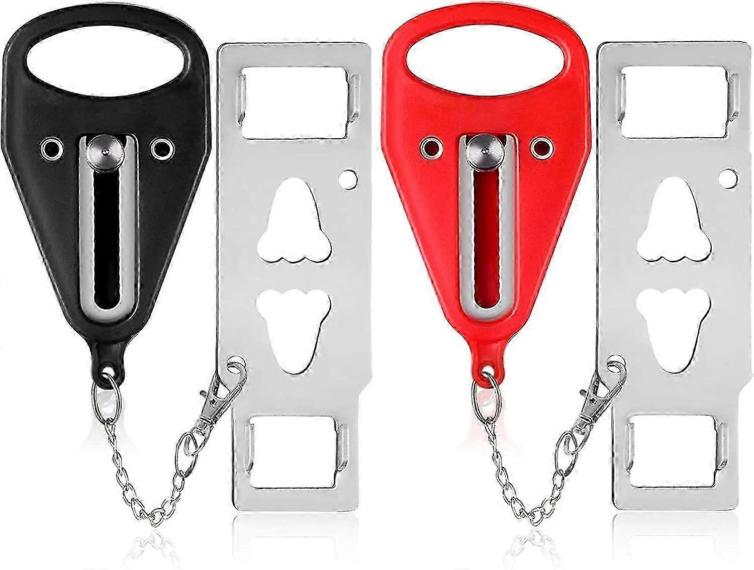 Portable Door Lock-2 Pack Solid Heavy Duty Extra Lock for Additional Privacy and Safety