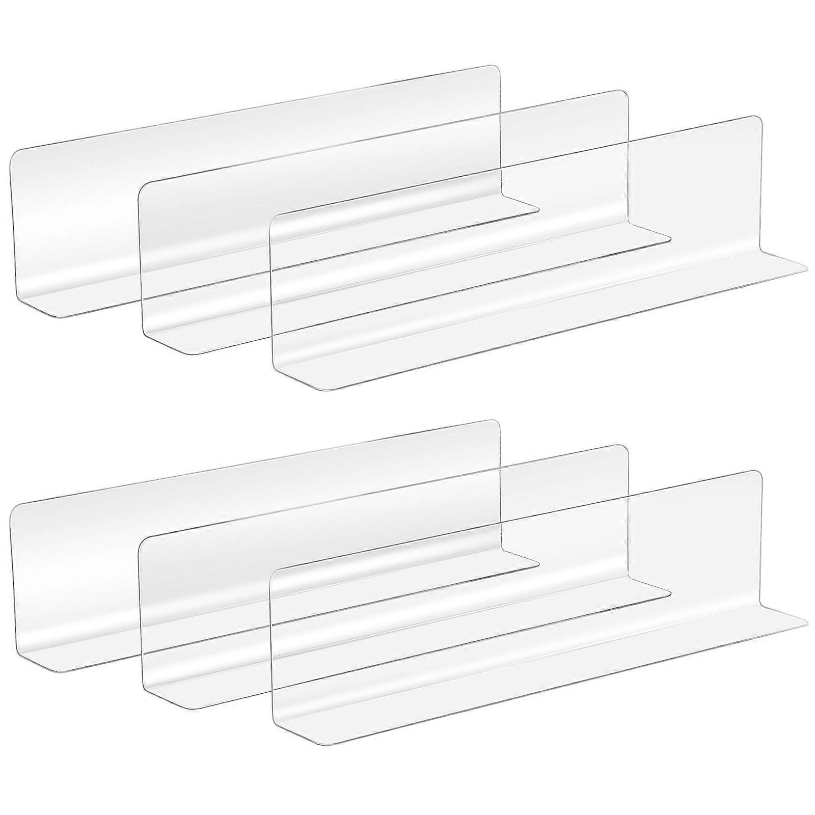 20pcs Transparent Plastic Shelf Dividers for Supermarket, Shop Cabinets & Home Storage – Sturdy & Adjustable Organizers for Efficient Space Management