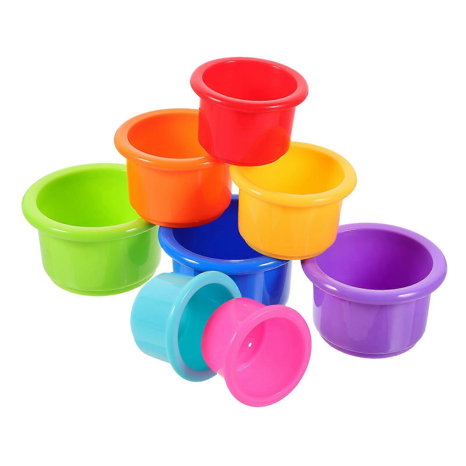 8pcs Rabbit Stacking Cups, Food Grade Safe, for Bunny Play & Hiding Enrichment, Indoor Outdoor Use, Rabbit Puzzle Toy