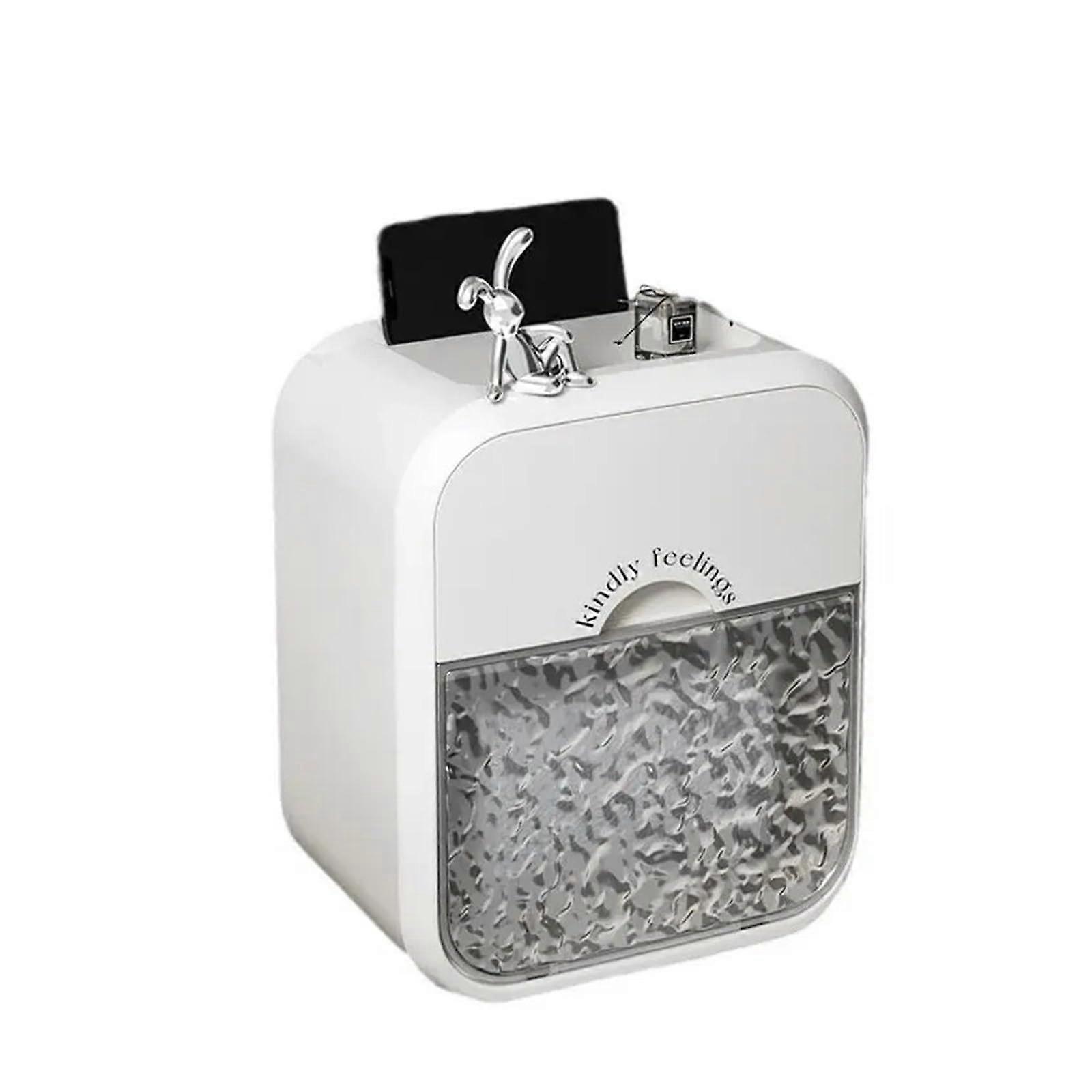 Wallmounted toilet paper box for hanging tissue wipes, White