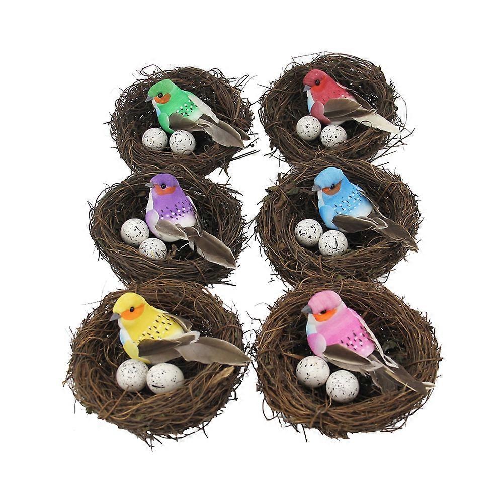 Realistic Bird Nest Decor Set with Artificial Eggs for Garden, Party & Craft Displays – Natural Home & Event Decoration