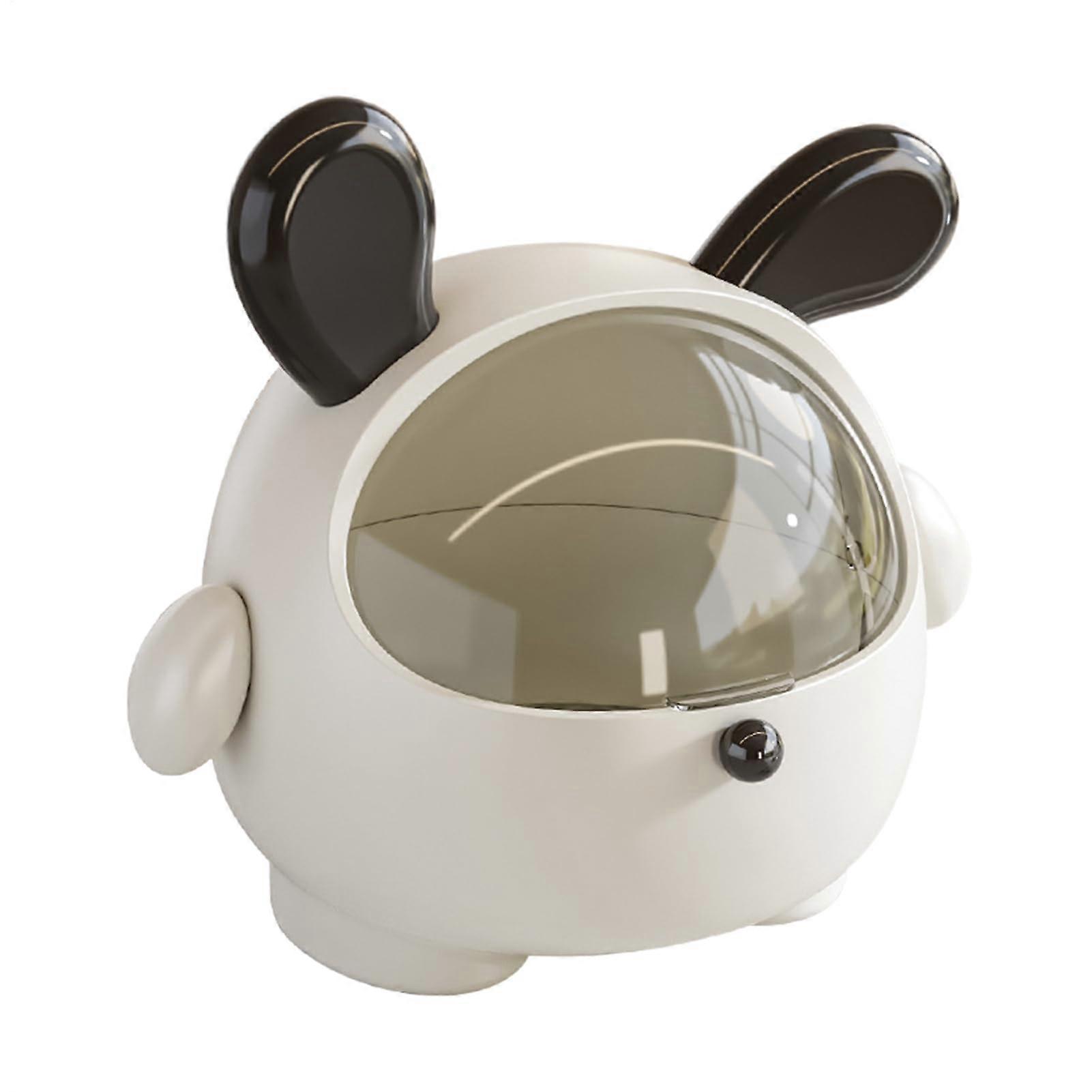 Cartoon Animal Small trash can with lid, odorproof, spacesaving for desktop