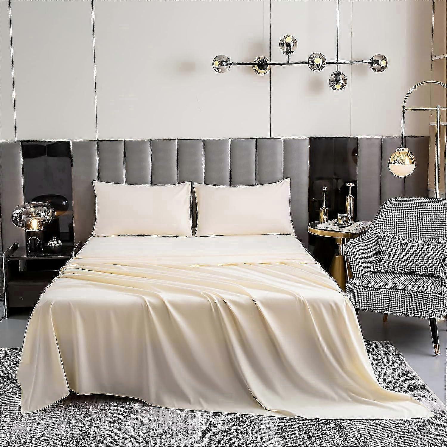 Ultra Soft Sheets - Set of 16 Deep Pocket Bed Sheets - 1800 Thread Count Percale Microfiber in Cream Color - Wrinkle, Fade and Stain Resista
