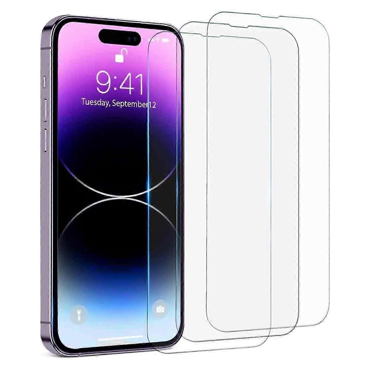 3-Pack - iPhone 15 Pro Tempered Glass Screen Protector