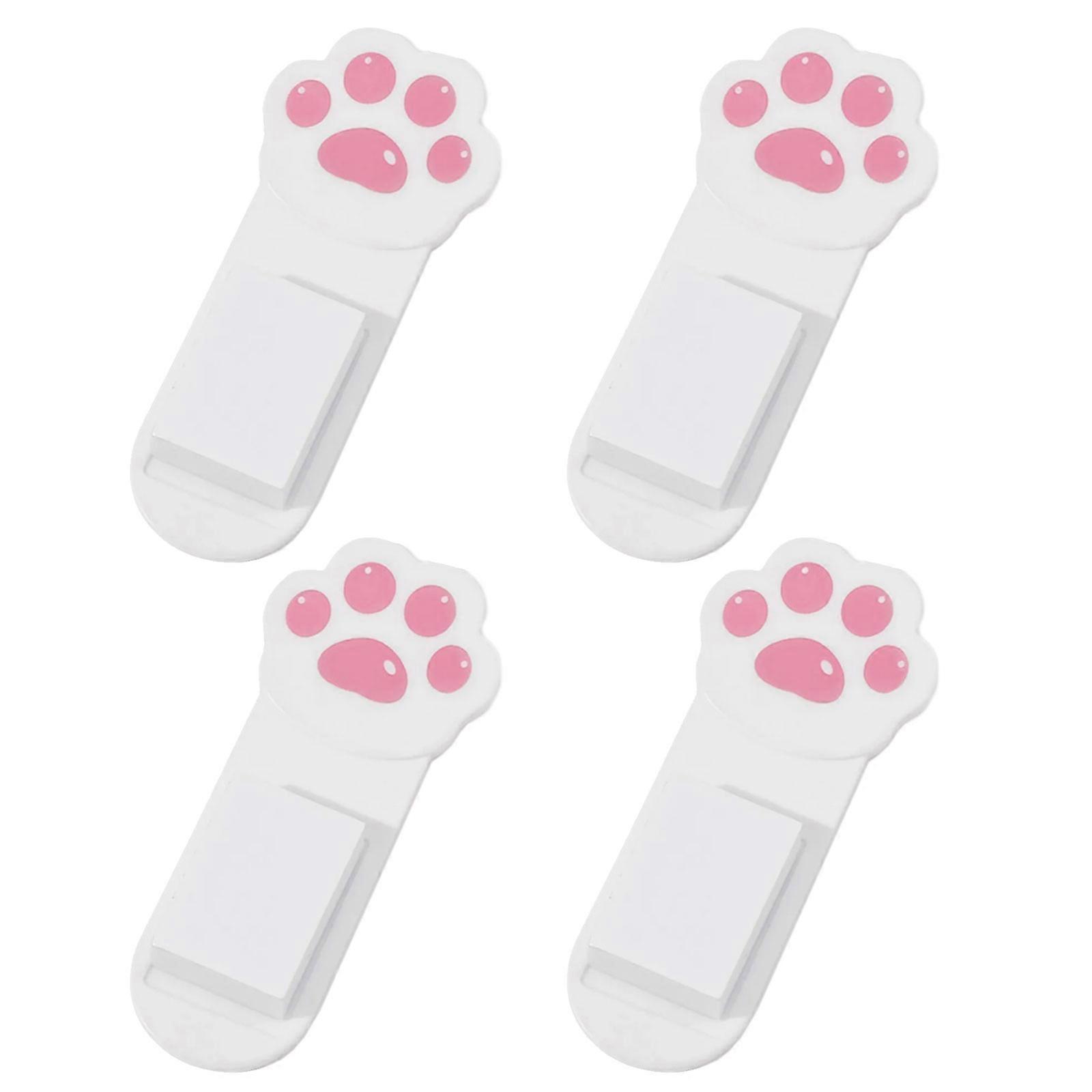 Hygienic Bathroom Lifter Set Of 4 Cats Paws Toilet Lid Handle With Adhesive Block For Secure Installation Any Seat White
