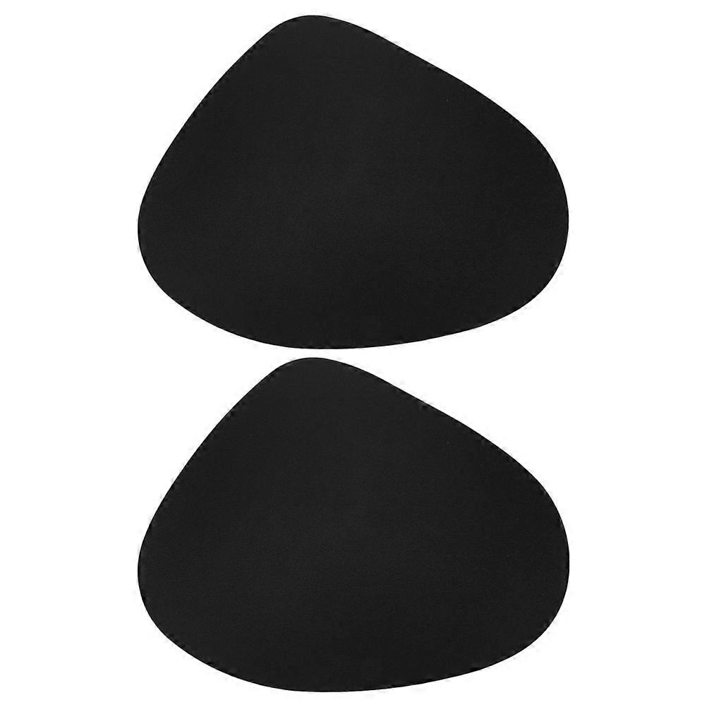 Heat Resistant Leather Placemats for Dining Table Modern Elegance Black Drop Shape 2Pcs