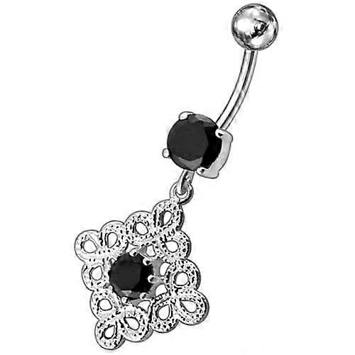 Fancy Vintage Jewelled Dangling Navel Body Ring