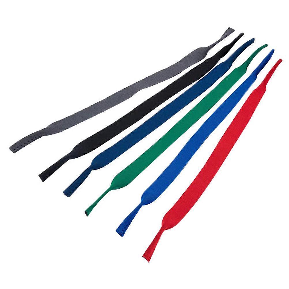 Eye Glasses String Holder Strap Rubber Grey 6Pcs