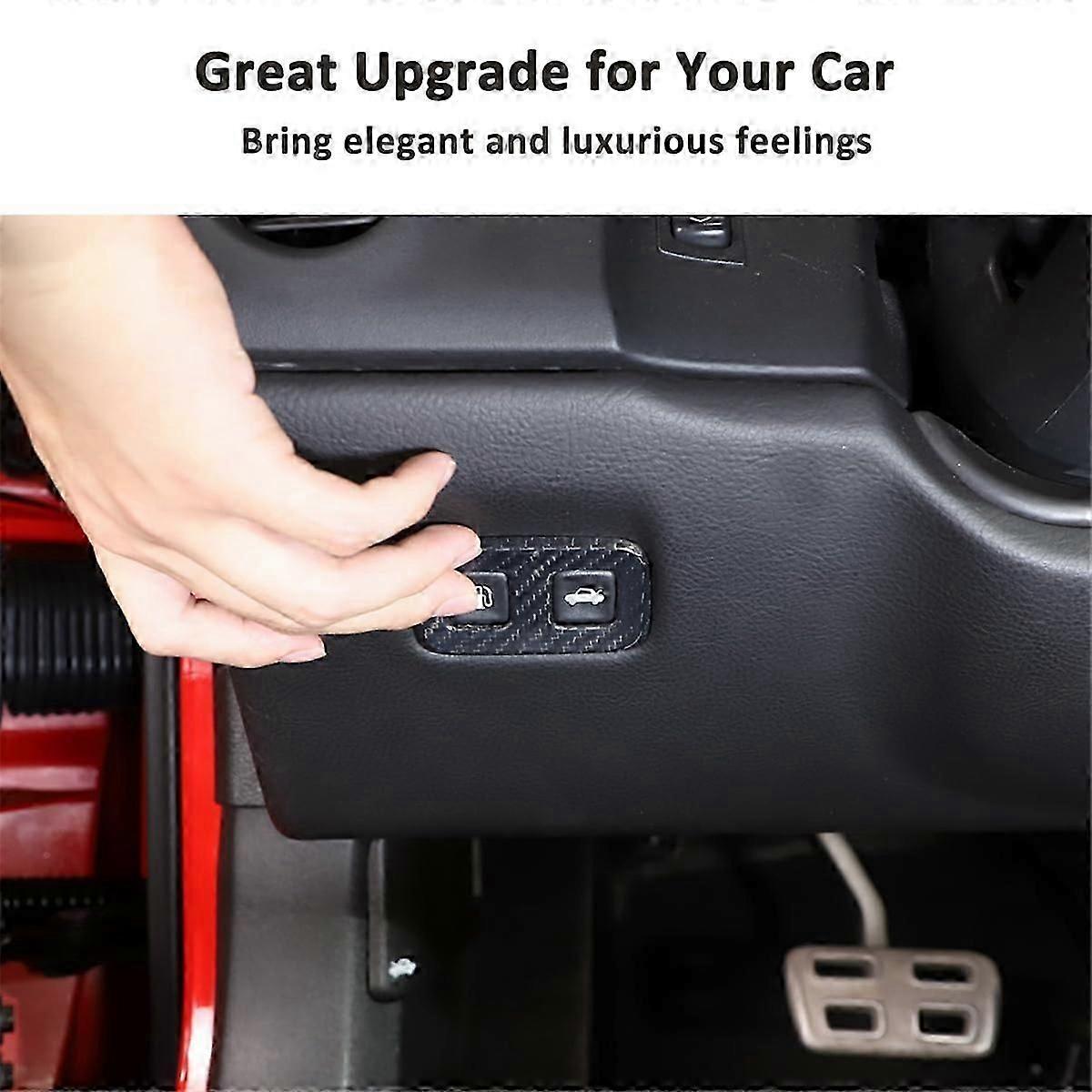 Car Fuel Tank Lid Switch Button Frame Trim for ,Black