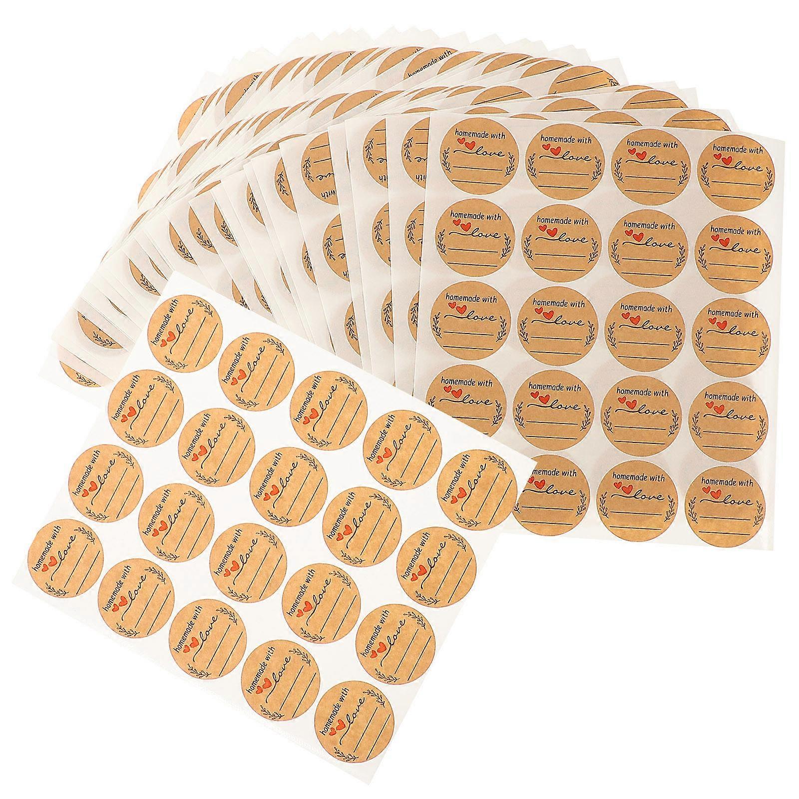 Notebook Decoration Self-Adhesive Labels Kraft Paper 3.8x3.8cm 600Sheets