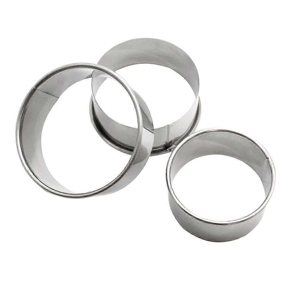 Dumpling Wrapper Press Stainless Steel Dumpling Mold for Home Kitchen Use Round Shape Silver Color 3Pcs