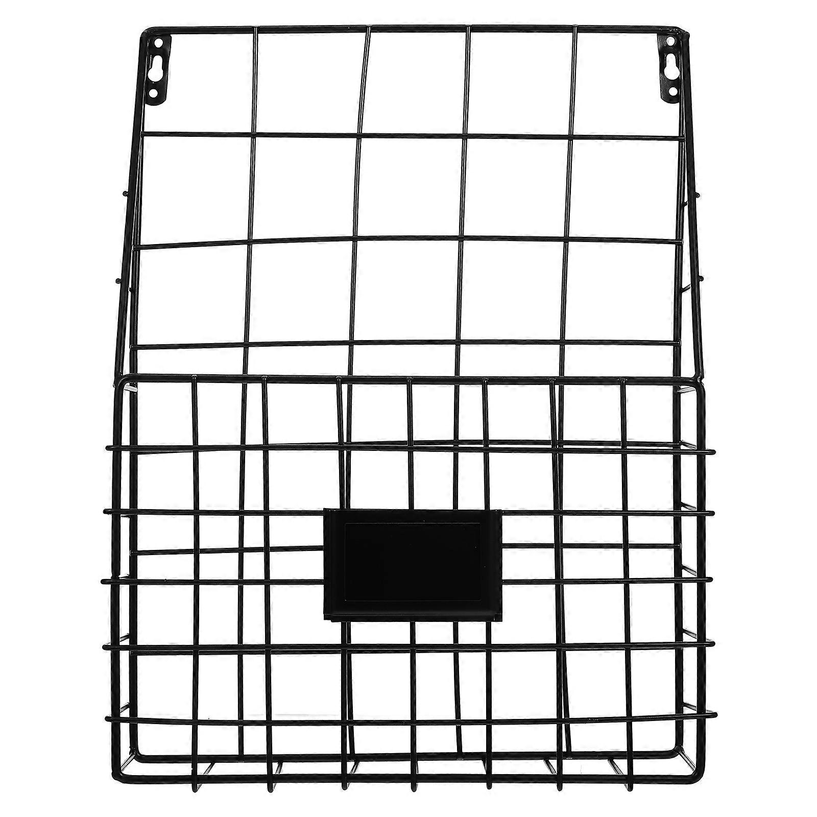 ハンギングマガジンホルダーウォールファイル装飾オーガナイザーワイヤーグリッドアイアンホーム1セット