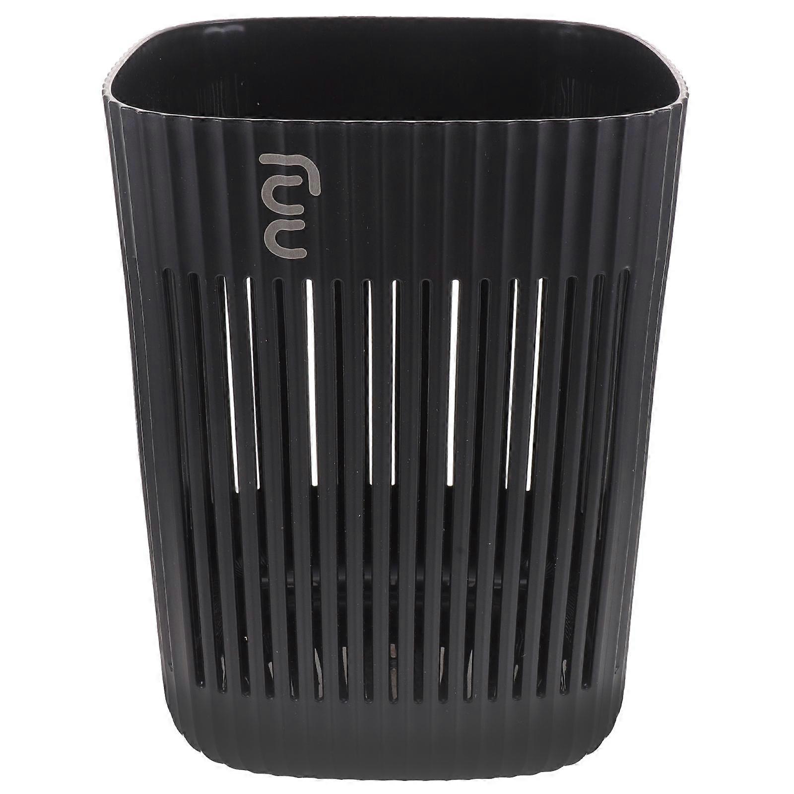 Household Trash Can Waste Bucket Hollow Design Ventilated Practical For Indoor Use Black 28.5X23.5X22cm 1Set