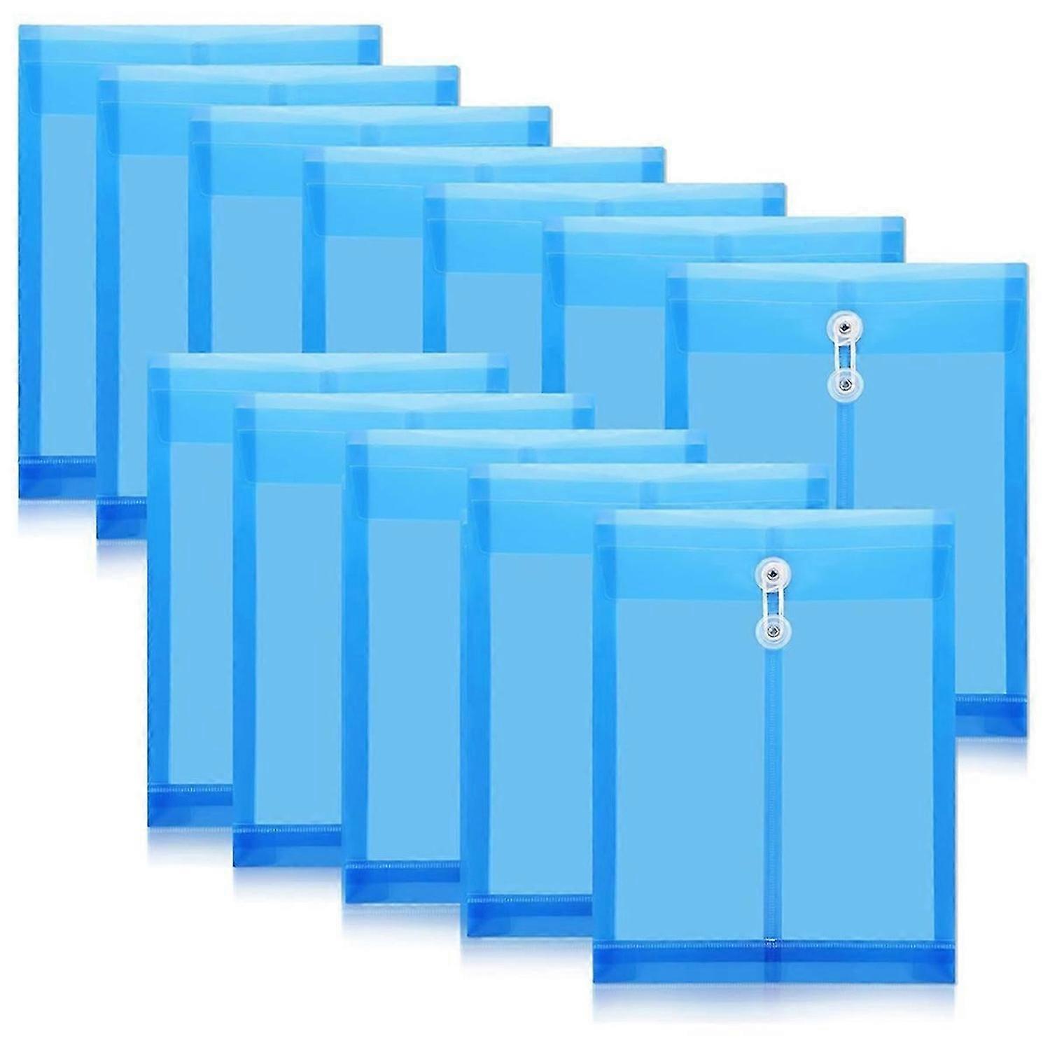 12 Pack Envelopes with Button & String Tie Closure, Expandable Files Organizer Document Folders,for