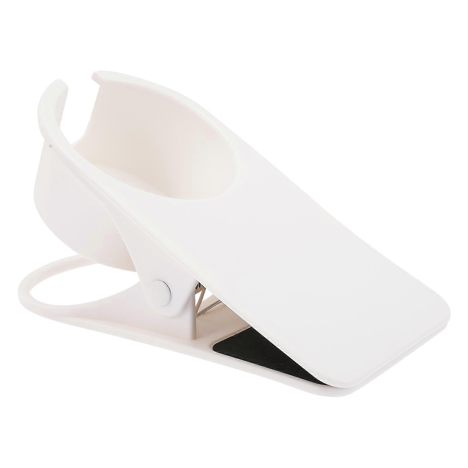 Sturdy White Desk Cup Holder with Clamp Design for Table or Side Desk Edge – Versatile Drink Accessory for Mugs and Stationery Storage