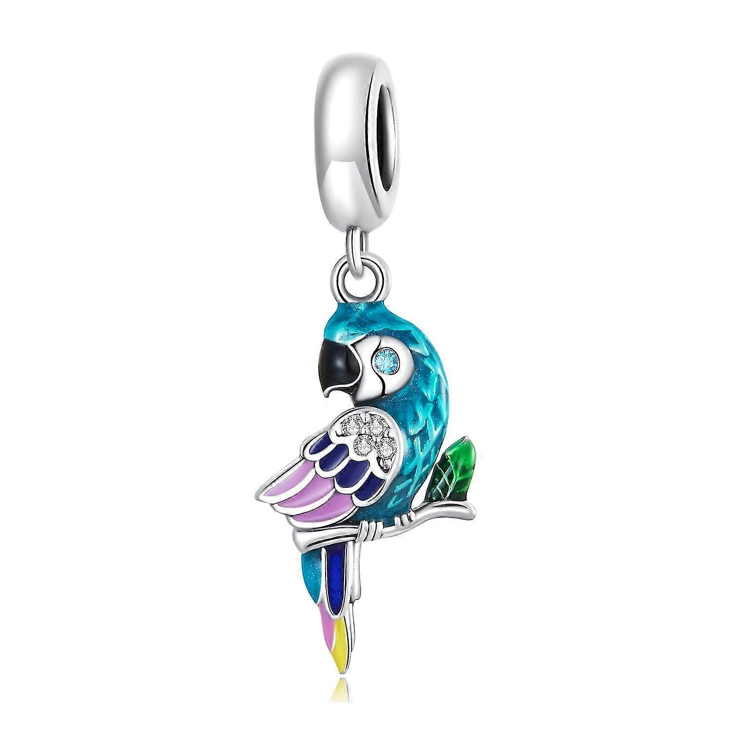 S925 Sterling Silver Parrot Pendant