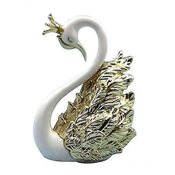 2xResin Swan Statue Figurine Ornaments for Tabletop Shelf Wine Cabinet
