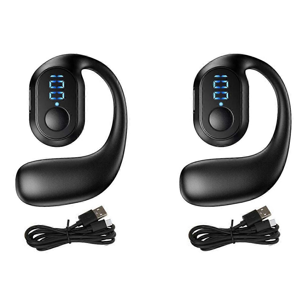 Digital display Single Ear Hanging Ear Bluetooth Headset black